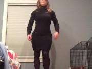 Michaela's day off (female mask, crossdressing, breasts, booty, corset, heels, tight dress, legs)