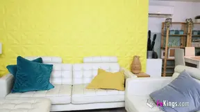 Young actress Leia Saez learns from old cock