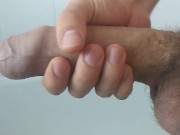 I like to bounce my flaccid dick until it gets hard. Enjoying the shower time
