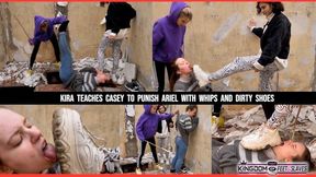 Kira Teaches Casey to Punish Ariel with Whips and Dirty Shoes (Full HD 1080)