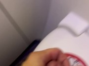 Edging Cock in Airplane Bathroom - Dane Coxx