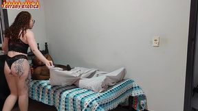 i was really horny and my husband preferred to go to work instead of fucking me. i was dying to be fucked really hard.