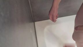 Jerk Off Cumshot in Bathroom