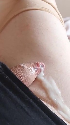 Smooth Butt-plugged Sissy Cums in Sheer Tights, Basque & Heels