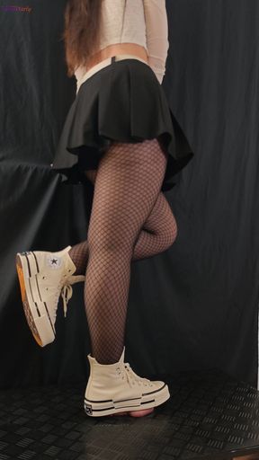 Girlfriend Full Weight Trampling in Platform Converse - Cock Balls Crush Trample, Shoejob, CBT, Bootjob, Stomping