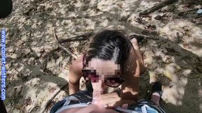 Hot MILF Teacher Sucks a Stranger's Dicks Outside