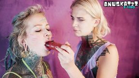 cute tattoo girl fucks me anal with fuckmachine until i squirt