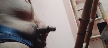 Water coming out of the penis inside the underwear