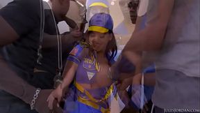 Gangbang with bbc cum in mouth and riding