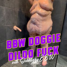 BBW doggie dildo masturbation with OohhLizzyBBW