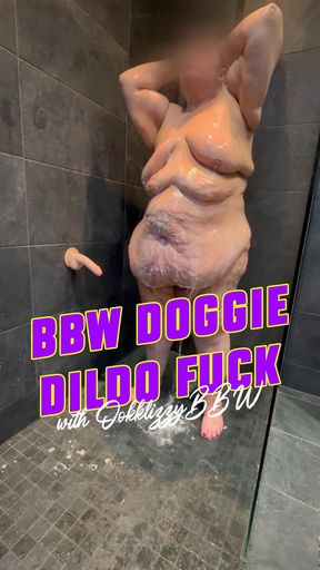 BBW doggie dildo masturbation with OohhLizzyBBW
