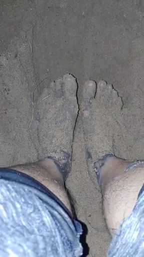Bare feet Playing in Sand