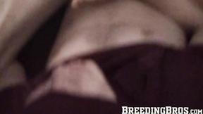 ”Skinny stud devours two cocks at the same time”