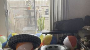 Inflatable popping with heels and muscles