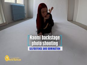 Naomi backstage photo shooting selfdefense and domination