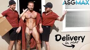Sexy Delivery Hunks Spitroast Tattooed Client - Blain O'Connor, Bruce Jones, Colt S