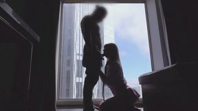 Drooly BJ before he fucks my ass up against a window!!