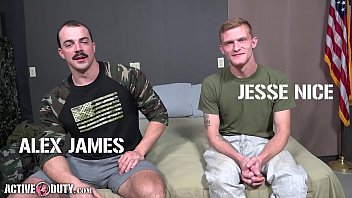 ActiveDuty - Big Cock Military Hunks Alex James &amp_ Jesse Nice