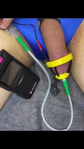 E-stim electrostimulation hands-free cum load milking orgasm penis plug swimnng trunks