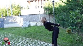 passionate stepsis polly yangs caught yoga leads to risky garden sex