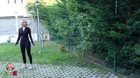 passionate stepsis polly yangs caught yoga leads to risky garden sex