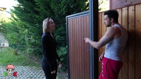 passionate stepsis polly yangs caught yoga leads to risky garden sex