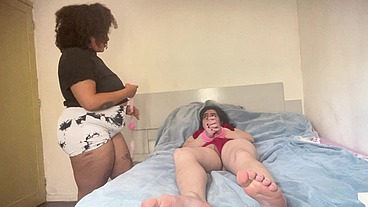 Tied-Up Trans Girl Slave smells BBW Domme's Farts