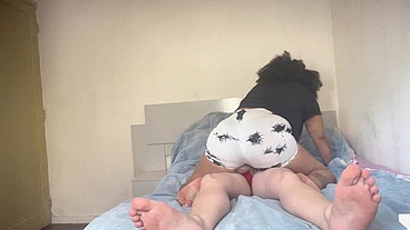 Tied-Up Trans Girl Slave smells BBW Domme's Farts