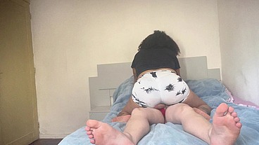 Tied-Up Trans Girl Slave smells BBW Domme's Farts
