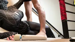 Spider GF takes a big dick in ass while riding it and showing off her
