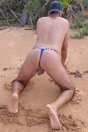 Ladysilva in Bikini on the Beach Showing off Her Hot and Greedy Ass by a Big Cock