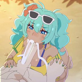 Brazilian Miku happily sucks and rides this cock