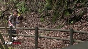 Hot amateur delivers messy outdoor blowjob for intense cumshot excitement