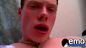 Adorable gay dude wanks his bushy meat until he unloads his jizz