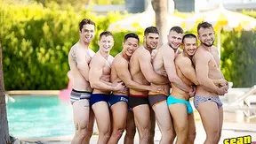 Hot Hunks Collide in Steamy Pool orgy – Wild Passion Under the Sun SeanCody