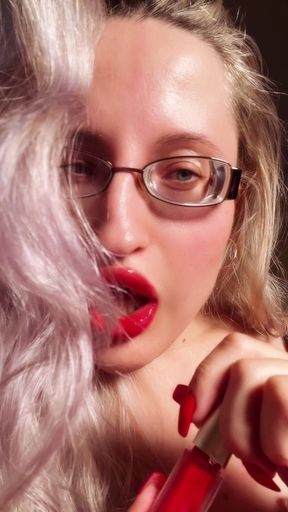Perfect Lips Red Lip Gloss Lipstick Fetish Findom Goaldigger Lips Addiction