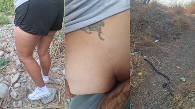 My dad's friend fucks me in the river while I suck his cock