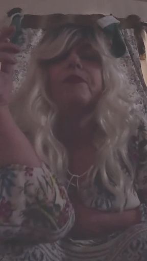 Cheryl's Smoke Break Thinking About Your Cock