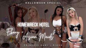 Homewreck Hotel: Asian + Ebony Maids [POV][4K]