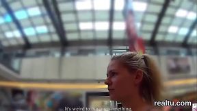 Adorable czech kitten was tempted in the mall and fucked in pov