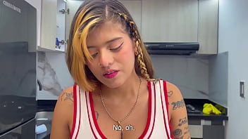Teen Latina learns about big dicks