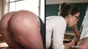 pregnant babe deepthroats thick cock until her eyes water [ai]