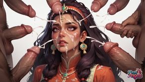 Milk-splattered Asian Cheongsam Queen in Multicore Bliss