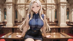 Sexy Library Office Lady Can't Hold Back After Work! Elegant Attire Off for Oiled Wild Cowgirl