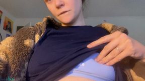 Hiccuping Inverted Nipple and Belly Worship