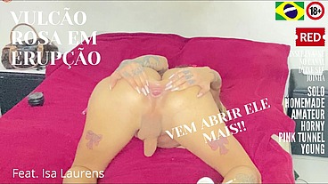 VULCÃO ROSA EM ERUPÇÃO! - pink tunnel - túnel rosa - cusão aberto - gape anal