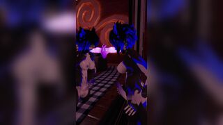 Vrchat Furry Giving a Blowjob While Stroking its Cock