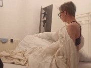 FTM diaper boy messes while making the bed