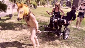 Pony girl training - Whipping hard LEZDOM