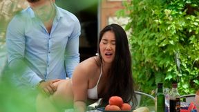 Asian angel Katana knows how to make him cum in a quick way